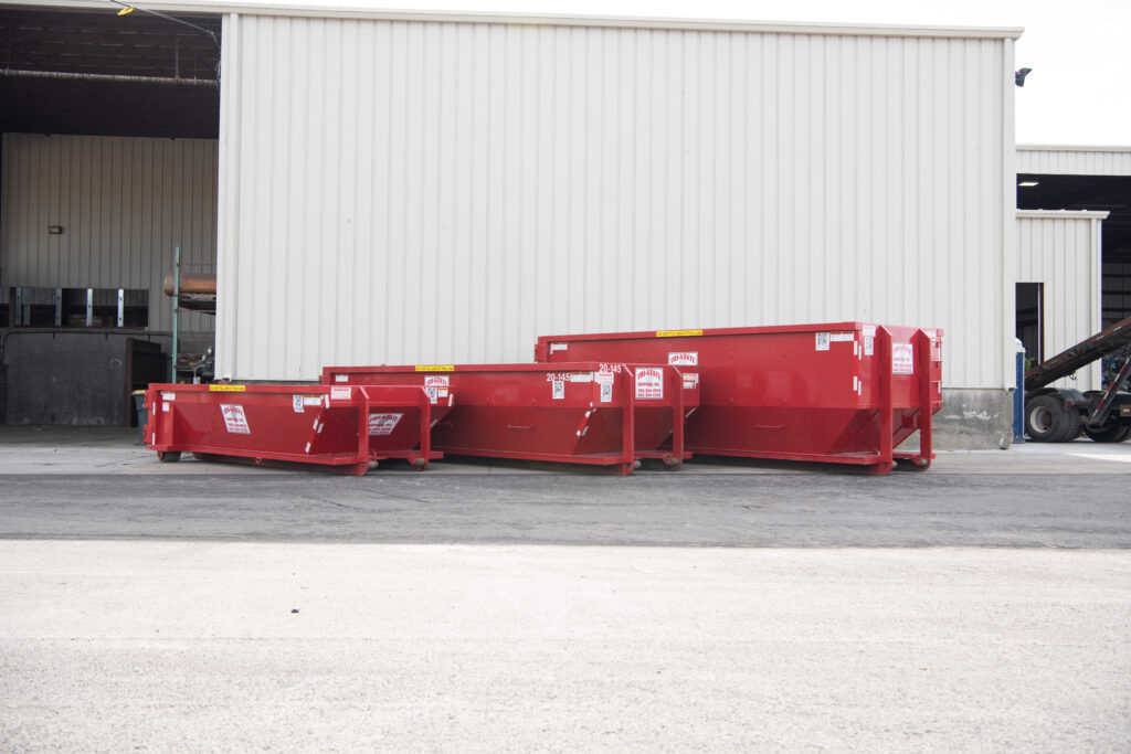 Dumpster sizes showing the three options at Tri-State Disposal